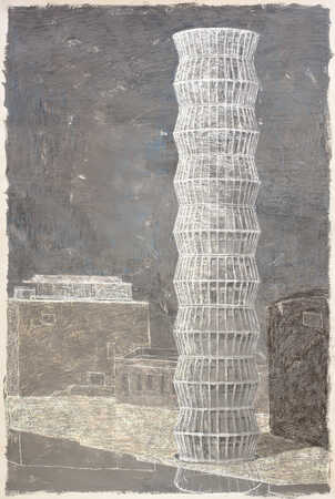 Kreidezeichnung Leseturm © Ortner & Ortner